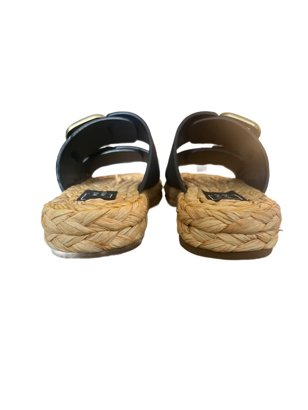 ShuShop Womens Billie Jute Black Slide Sandals New Size 6.5